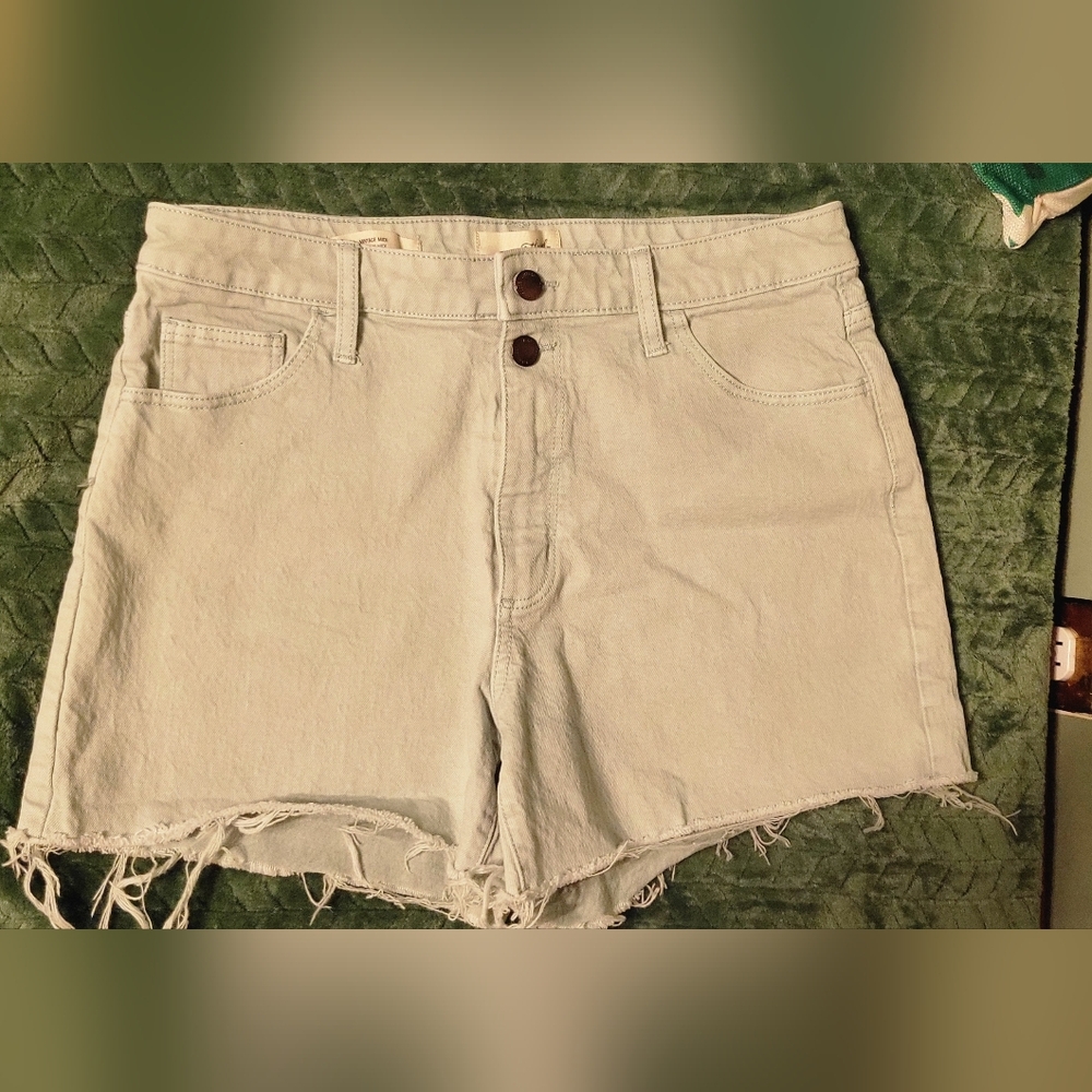 Women's Universal Thread Vintage Midi Mint Green Denim Shorts, Size 8